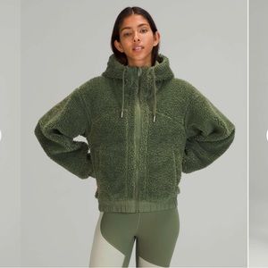 Lululemon Reversible Fleece Jacket Dark Olive Green Size 2